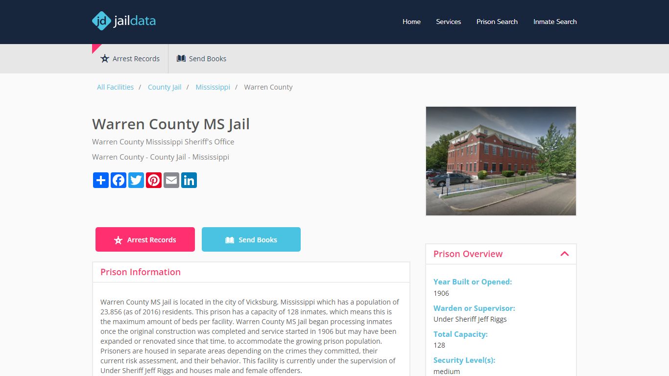 Warren County MS Jail Inmate Search and Prisoner Info - Vicksburg, MS